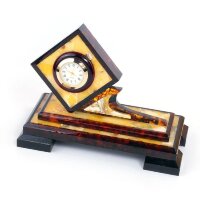 Кабинетные часы из янтаря «Ромб» для рабочего стола купить