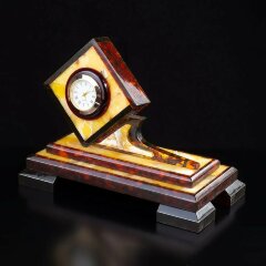 Кабинетные часы из янтаря «Ромб» для рабочего стола купить