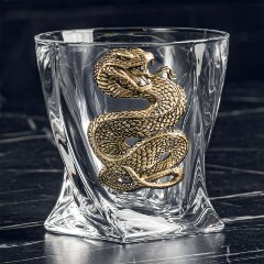 Праздничный набор бокалов для виски «Змея» (4 шт.) со Штофом в подарочной коробке