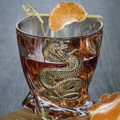 Праздничный набор бокалов для виски «Змея» (4 шт.) со Штофом в подарочной коробке