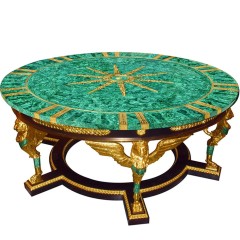 Стол интерьерный «Антик» из натурального малахита для дома