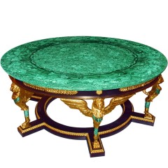 Стол интерьерный «Антик» из натурального малахита для дома