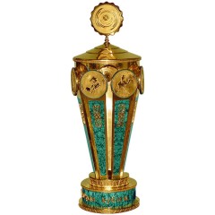 Корпоративная награда «Кубок победы» из малахита — персонализация кастомизации промо