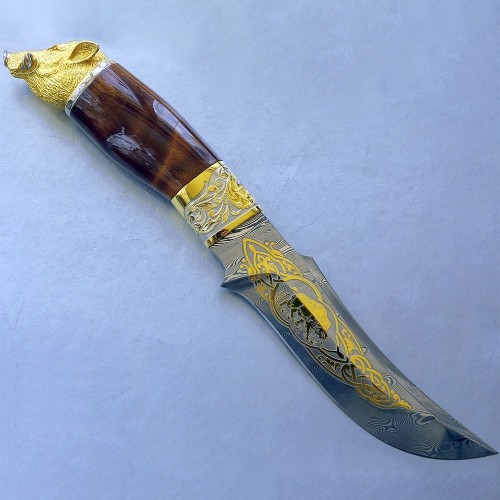 Коллекционный нож «Кабан» из дамасской стали