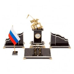 Настольный органайзер из камня «Георгий Победоносец»