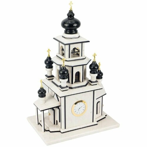 Настольные часы «Храм» (мрамор, змеевик)