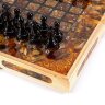Складной шахматный ларец «Классик» с фигурами из янтаря