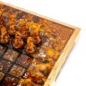 Складной шахматный ларец «Классик» с фигурами из янтаря