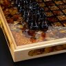 Складной шахматный ларец «Классик» с фигурами из янтаря