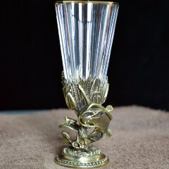 Хрустальная рюмка лафитник «Сом» из бронзы