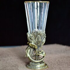 Хрустальная рюмка лафитник «Сом» из бронзы