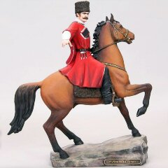 Сувенирная статуэтка «Кубанский казак на гнедом коне» из искусственного камня