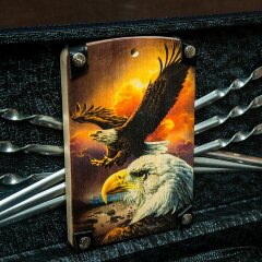 Подарочный набор для пикника «Орёл» в кожаном чемодане