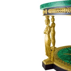 Стол обеденный «Кариатида» из натурального малахита для стильного интерьера