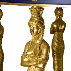 Стол обеденный «Кариатида» из натурального малахита для стильного интерьера