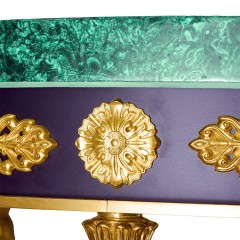 Стол обеденный «Кариатида» из натурального малахита для стильного интерьера