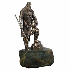 Сувенир из бронзы «Русич» на камне