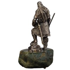 Сувенир из бронзы «Русич» на камне