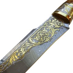 Подарочный нож «Кабан» с дамасским клинком