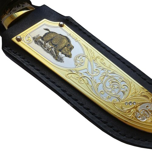 Подарочный нож «Кабан» с дамасским клинком