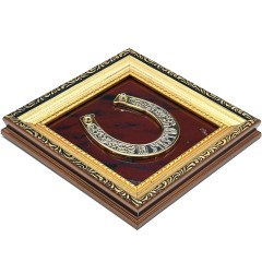 Настенный сувенир «Подкова на счастье» — панно из натурального камня яшма