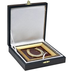 Настенный сувенир «Подкова на счастье» — панно из натурального камня яшма