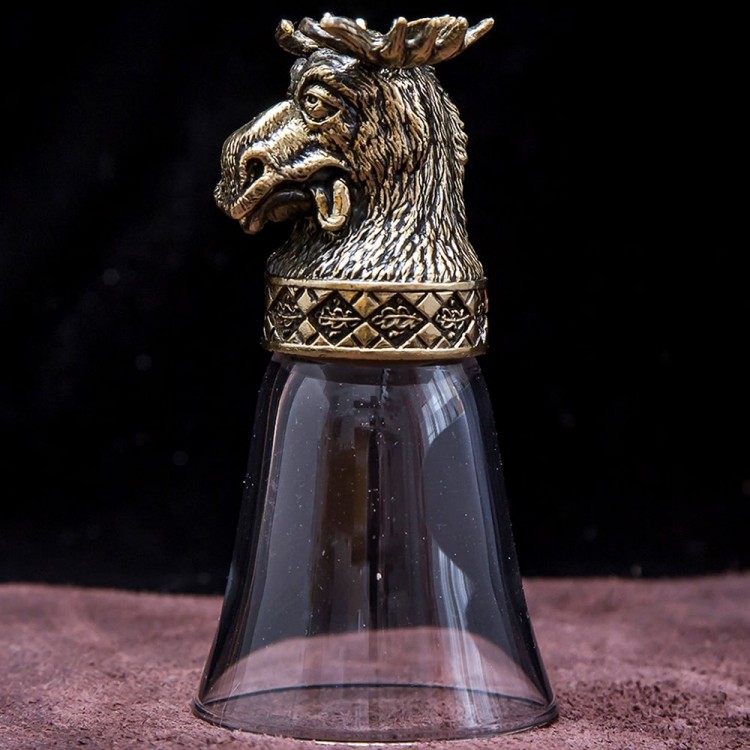 Подарочная стопка перевёртыш «Весёлый лось» из бронзы