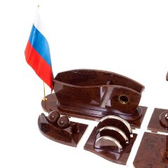 Настольный органайзер «Шеф» из натурального камня обсидиан