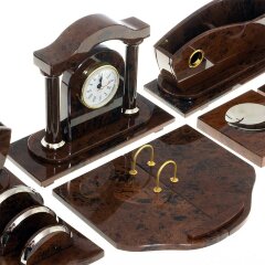 Настольный органайзер «Шеф» из натурального камня обсидиан