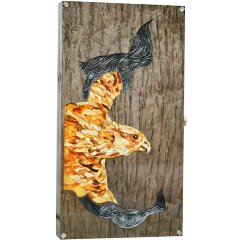 Подарочные нарды «Сокол» из карельской берёзы и янтаря