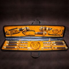 Походный набор для пикника «Лев» в кожаном футляре