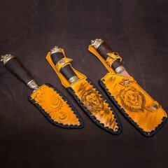 Походный набор для пикника «Лев» в кожаном футляре