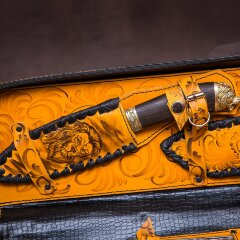 Походный набор для пикника «Лев» в кожаном футляре