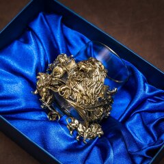 Подарочный стакан для виски «Лев» с художественным литьём