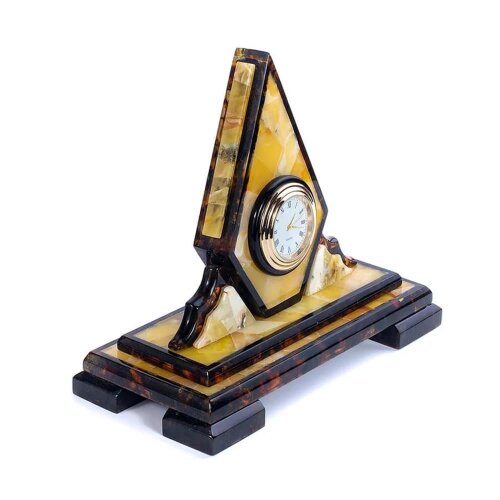 Кабинетные часы из янтаря «Офис» для рабочего стола