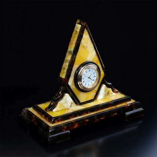Кабинетные часы из янтаря «Офис» для рабочего стола