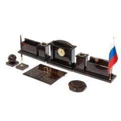 Настольный органайзер «Руководитель» из камня обсидиан