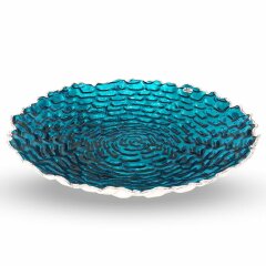 Бирюзовая декоративная тарелка «Рим» для праздничного стола