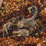 Нарды ручной работы «Скорпион и Дракон» с янтарной мозаикой