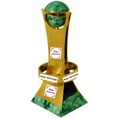 Корпоративный сувенир «Шар технологии» из малахита в подарок на день энергетика