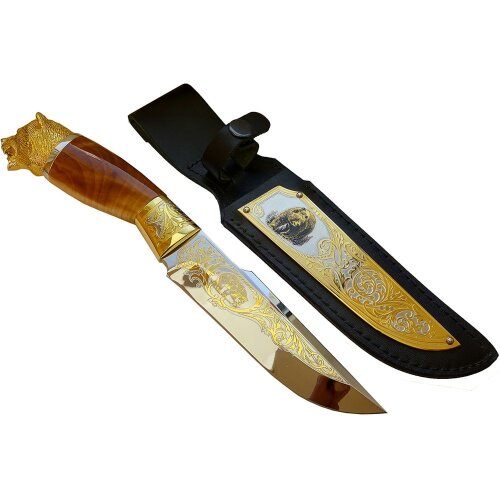 Подарочный нож «Медведь» с фигуркой животного