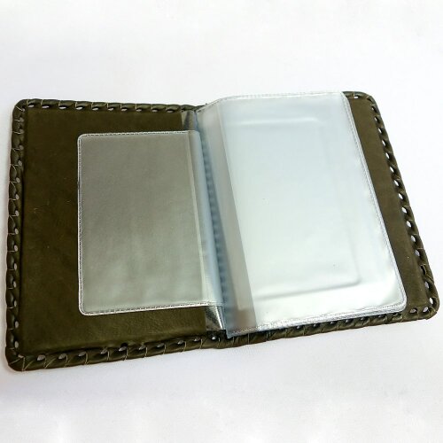 Кожаный набор «Герб России» (обложка автодокументы, ежедневник, ручка)