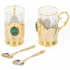 Чайный набор подстаканников «Малахит»