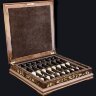 Шахматный ларец «Антик» из корня ореха и янтаря