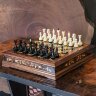 Шахматный ларец «Антик» из корня ореха и янтаря