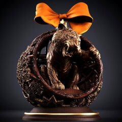 Новогодний сувенир «Тигр в шаре» из дерева