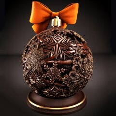 Новогодний сувенир «Тигр в шаре» из дерева