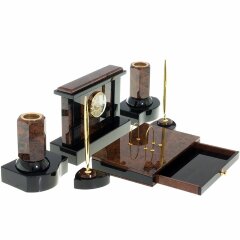 Настольный органайзер «Офис» из натурального камня обсидиан