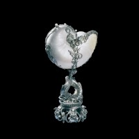 Серебряная ваза «Рыбы» из морской раковины NAUTILUS