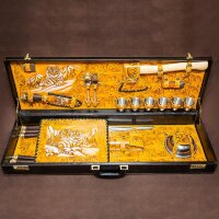 Подарочный набор для пикника «Тигры» в кожаном чемодане